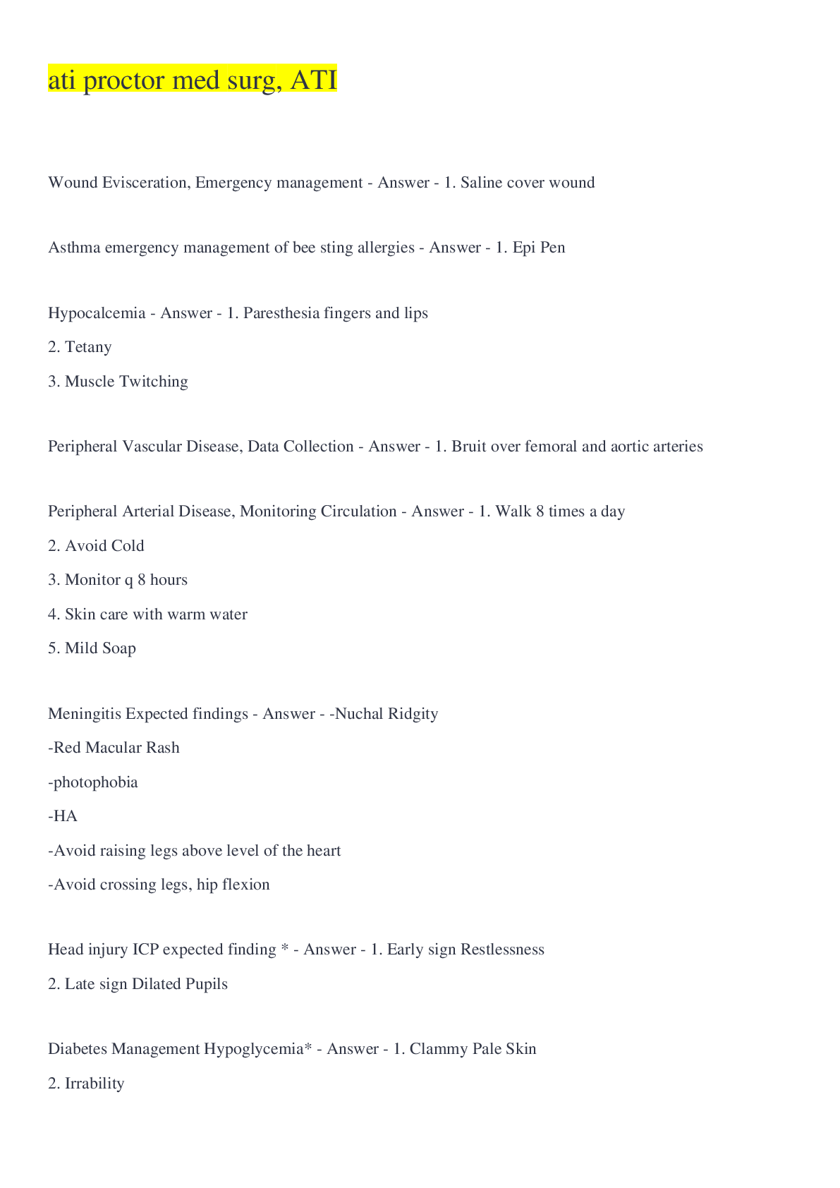 Preview image for NEW 2022 COPLETE PRACTICE SOLUTION ATI PROCTOR MED SURG, ATI PRACTICE EXAM Q&A